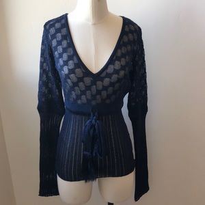 Missoni knit navy top
